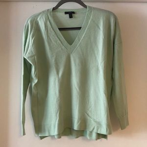 J crew v neck mint green sweater
